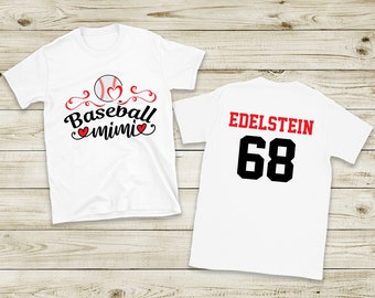Personalized Baseball Mimi Shirt, Custom Baseball Mimi Shirt, Baseball Shirts, Baseball Mimi Shirts, Baseball Mimi Gift