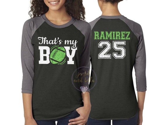 Personalized Glitter Football Shirt, Custom Football Mom Shirt, That's My Boy