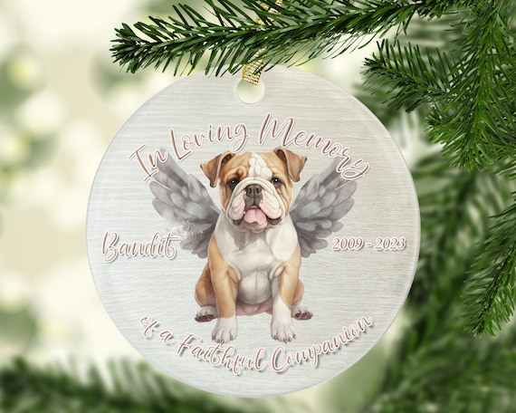 Personalized Bulldog Memorial Ornament