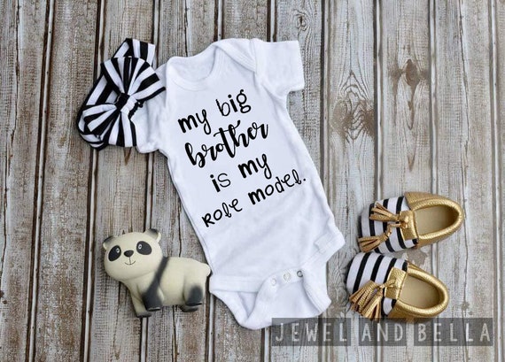 My Big Brother is My Role Model Onesie, Little Sister Onesie, Little Brother Onesie, Big Brother Onesie, Sibling Pregnancy Reveal