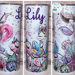20oz & 30oz skinny straight insulated tumbler - Mermaid Underwater- hot or cold beverage