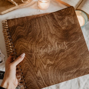 Álbum de fotos personalizado, álbum de fotos de madera, álbum de recortes, libro de recuerdos de madera, libro de visitas de boda, recuerdos - Personalización