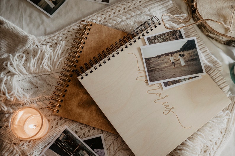 Personalized Photo Album, Wooden Photo Album, Scrapbook, Wooden Memory Book, Wedding Guest Book, Love, Personalization image 7
