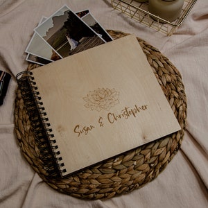 Houten fotoalbum, doe-het-zelf, plakboek, huwelijkscadeau, gepersonaliseerd fotoalbum, bruiloftsgastenboek, personalisatie nr.10