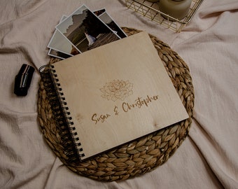 Wooden Photo Album, DIY, Scrapbook, Wedding gift, Personalized Photo Album, Wedding Guest Book, Personalization No.10