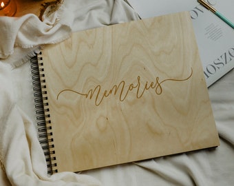 Personalized Photo Album, Wooden Photo Album, Scrapbook, Wooden Memory Book, Wedding Guest Book, Memories, Personalization