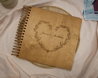 Wedding Guest Book, Wooden Photo Album, A gift for many occasions, Personalized Photo Album, Scrapbook, Personalization No.4