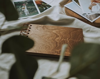 Álbum de fotos personalizado, Álbum de fotos de madera, Álbum de recortes, Libro de recuerdos de madera, Libro de visitas de boda, Recuerdos, Personalización