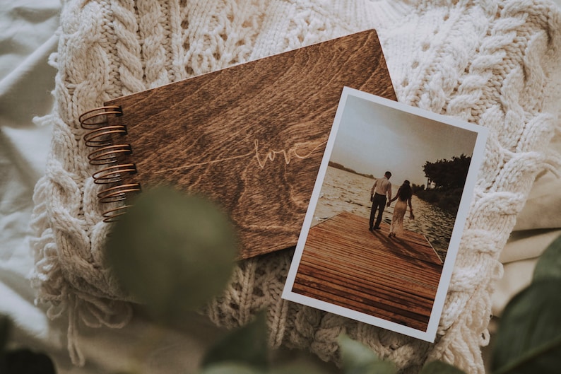 Personalisiertes Fotoalbum, Fotoalbum aus Holz, Scrapbook, Erinnerungsbuch aus Holz, Hochzeitsgästebuch, Erinnerungen Personalisierung Bild 4