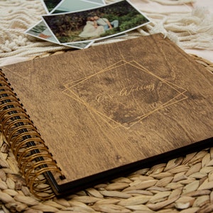 Álbum de fotos de madera, Un regalo para muchas ocasiones, Álbum de fotos, Madera, Álbum de recortes, Libro de visitas de boda, Personalización No.12