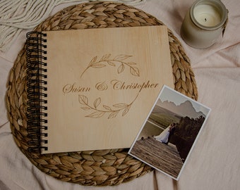Cadeau de mariage, Album photo personnalisé, Livre d'or de mariage, Album photo en bois, DIY, Scrapbook, Personnalisation No.8