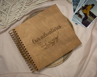 Wooden Photo Album, A gift for many occasions, Photo Album, Wooden, Scrapbook, Wedding Guest Book, Personalization No.5