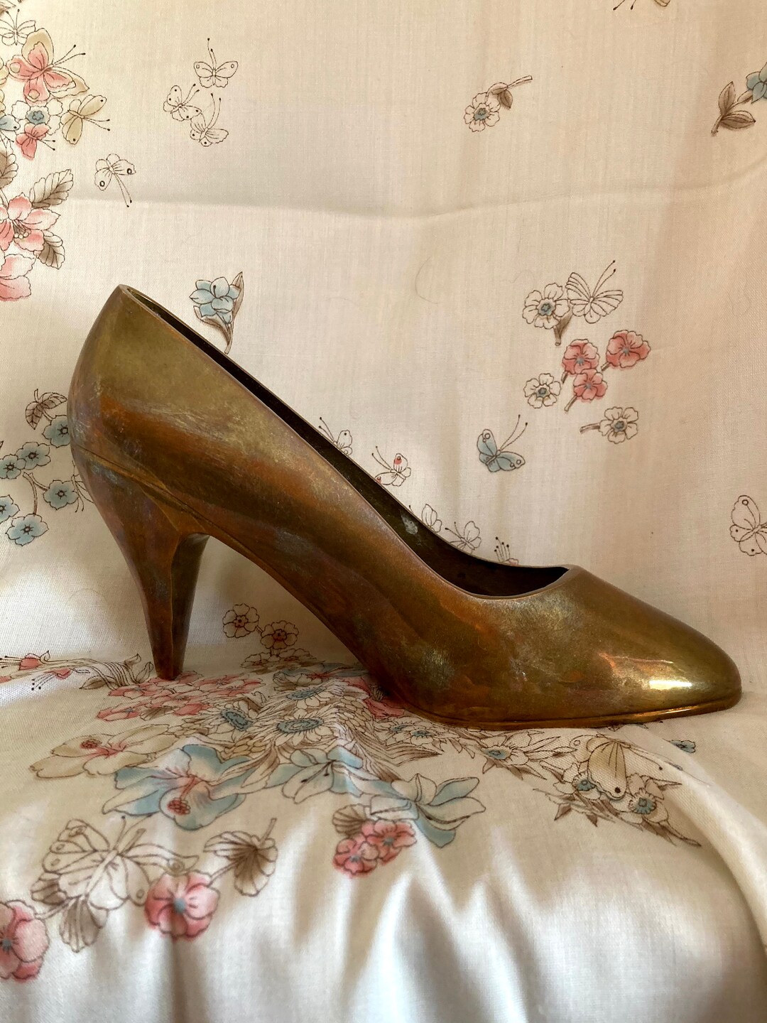 Brass High Heel Shoe Paperweight Figurine Etsy