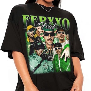 Hiphop RnB rapero cantante homenaje gráfico camiseta unisex, bootleg retro 90's Fans Tee Gift, Feid Ferxxo vintage lavada camisa, camiseta unisex de los 90 imagen 1