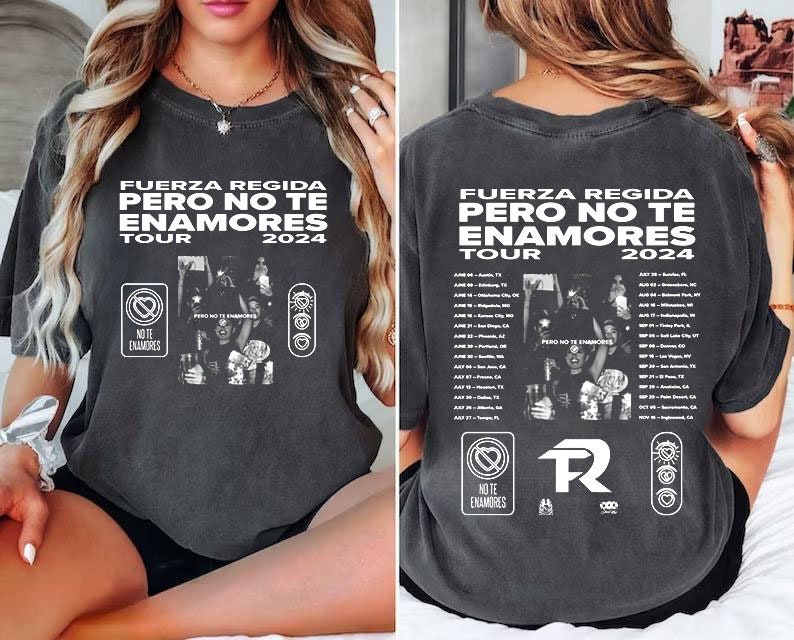 Fuerza Regida Pero No Te Enamores Tour 2024 Shirt, Fuerza Regida Band Fan Shirt, Fuerza Regida 2024 Concert Shirt, Pero No Te Enamores Tee zdjęcie 1