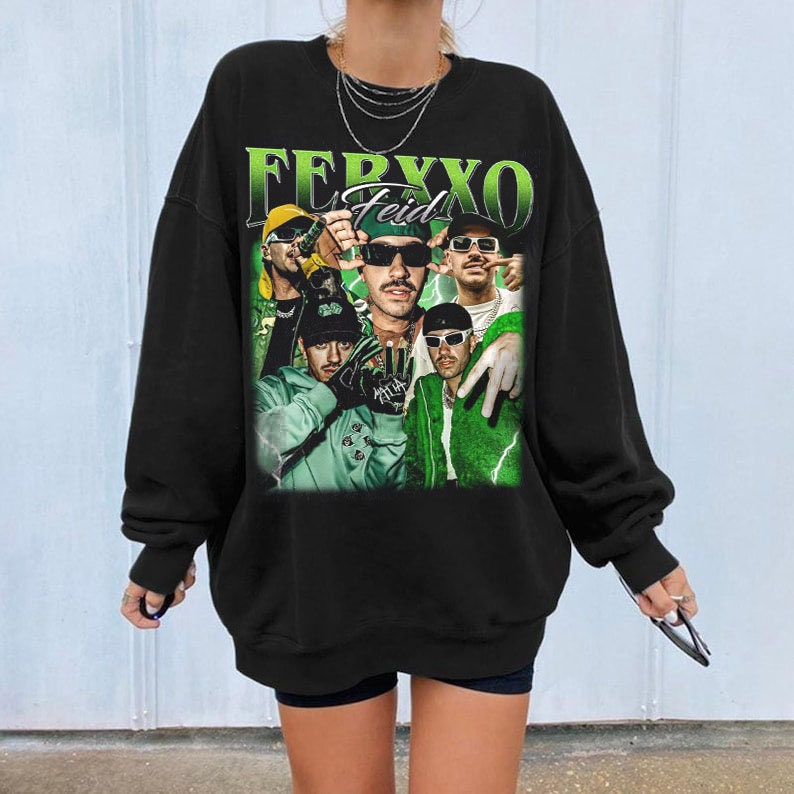 Hiphop RnB rapero cantante homenaje gráfico camiseta unisex, bootleg retro 90's Fans Tee Gift, Feid Ferxxo vintage lavada camisa, camiseta unisex de los 90 imagen 3