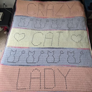 Crazy Cat Lady Blanket Pattern - Pattern ONLY