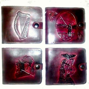 Handmade real Irish leather wallet. Set No.2. Each sold separately.