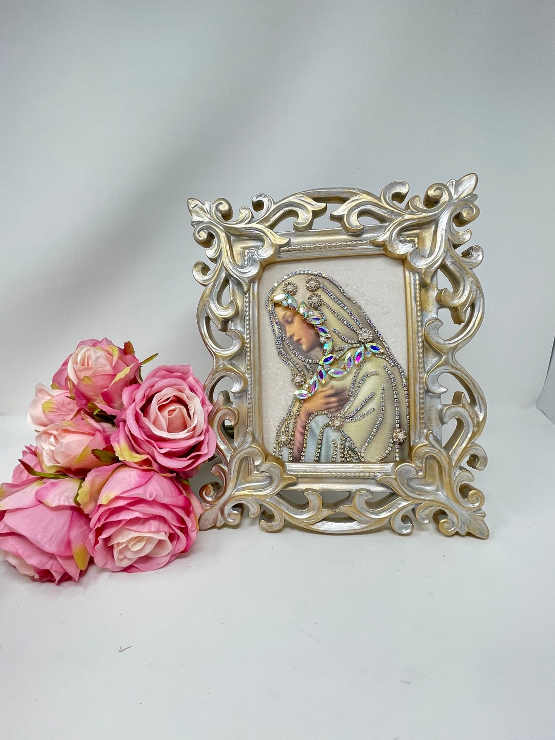 Exquisite Handmade Holy Virgin Mary Praying Icon: A Precious One-of-a ...