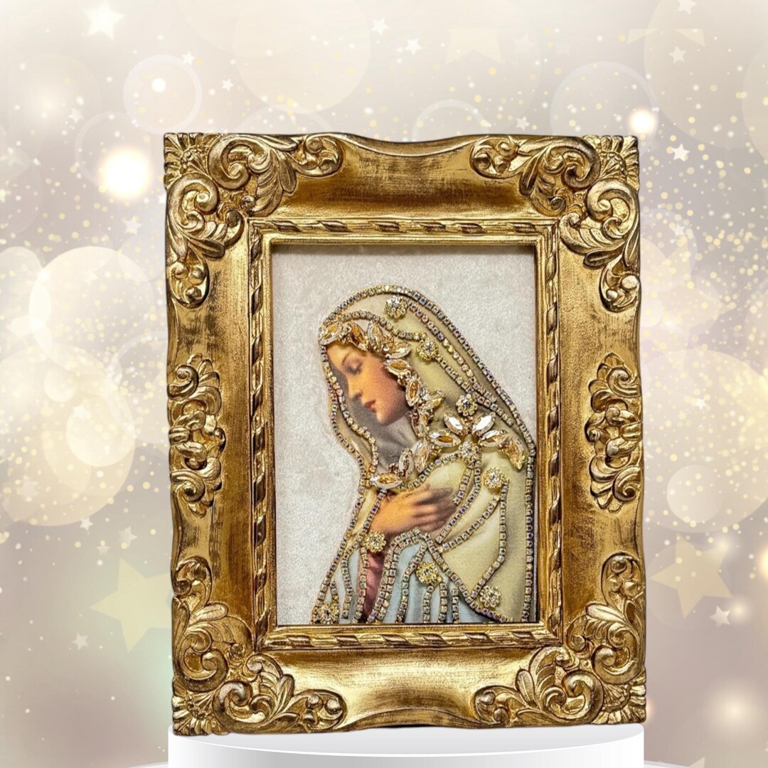 Exquisite Handmade Holy Virgin Mary Praying Icon: A Precious One-of-a ...
