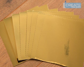 15cm x 15cm GLOSSY GOLD tile stickers for décor  (pack of 8 stickers)