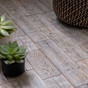 30.48cm x 30.48cm WASHED OAK PLANKS peel and stick vinyl floor tiles