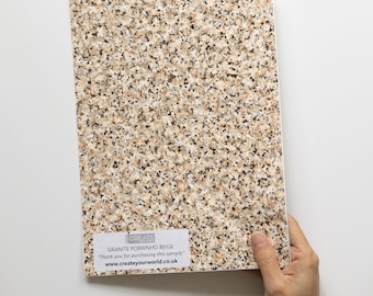 A4 SAMPLE - GRANITE PORRINHO Beige sticky back plastic vinyl wrap film