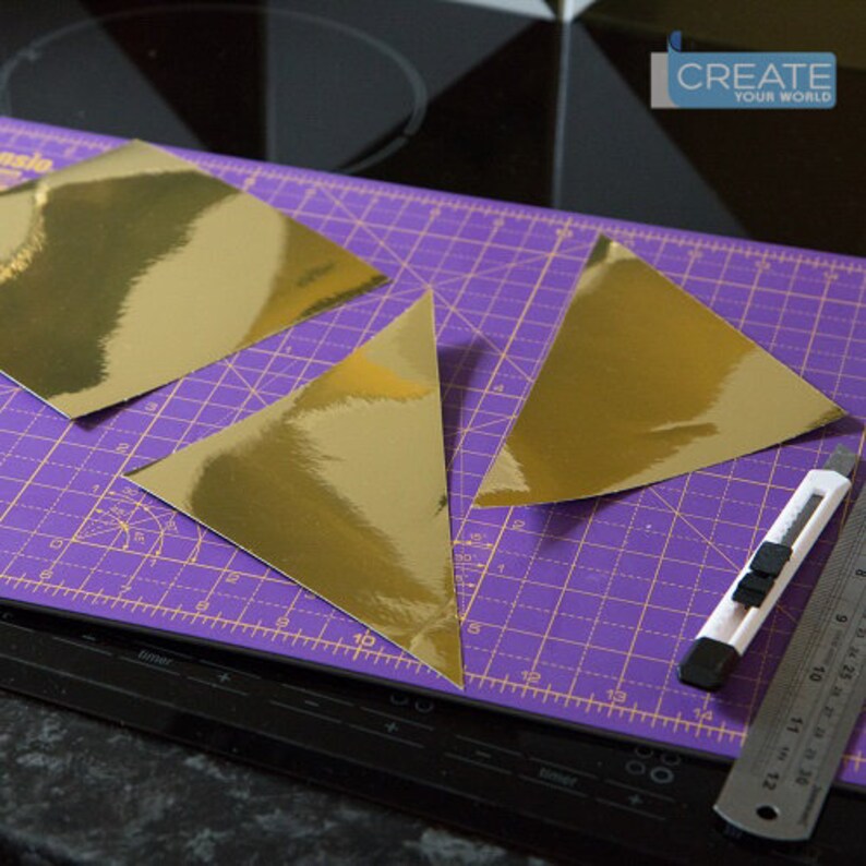 15cm x 15cm GLOSSY GOLD tile stickers for d\u00e9cor pack of 8 stickers