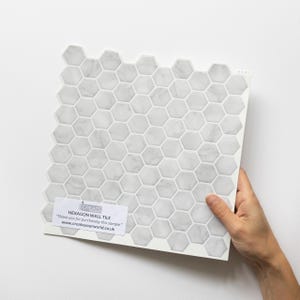 ECHANTILLON - Stickers époxy 3D HEXAGON MARBRE pour carrelage