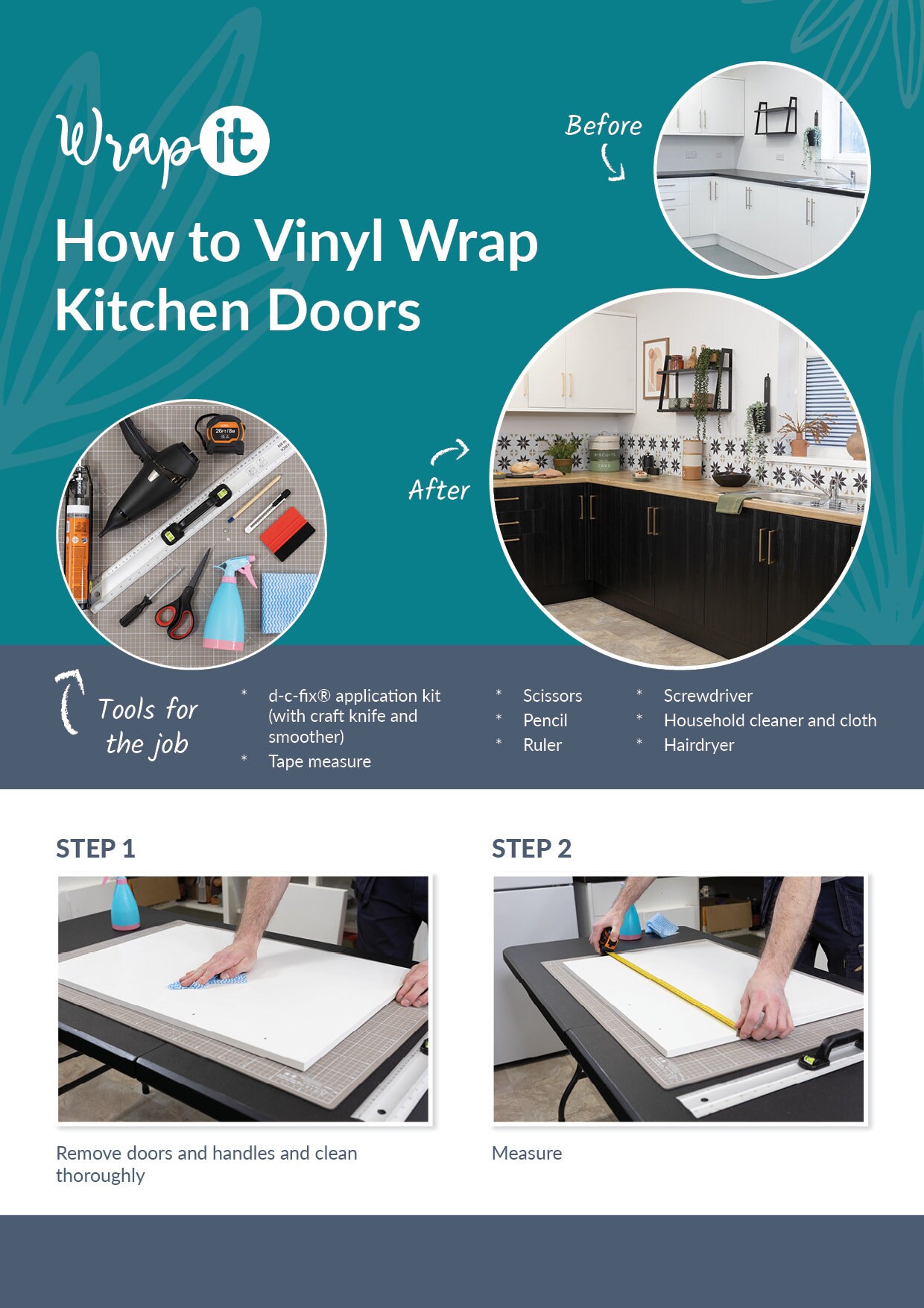 How to Vinyl Wrap Kitchen Doors