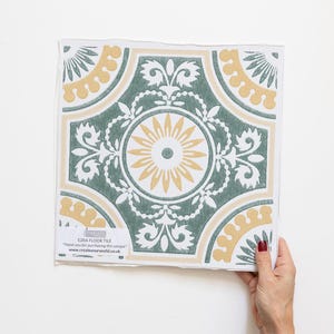 SAMPLE (full tile) 30.48cm X 30.48cm EZRA YELLOW peel and stick vinyl floor tile