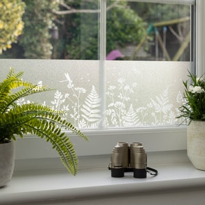 20cm x 1.5m dc fix SPRING BORDER Meadow static cling vinyl window film