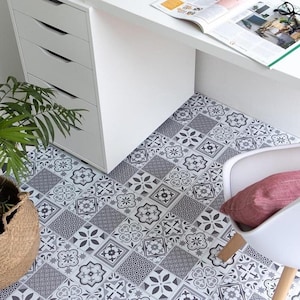 30.48cm x 30.48cm ORIENTAL TILES peel and stick vinyl floor tiles
