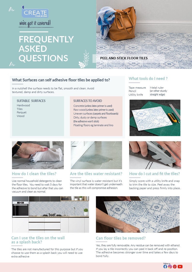 30.48cm X 30.48cm VINTAGE Peel and Stick Vinyl Floor Tiles Etsy UK