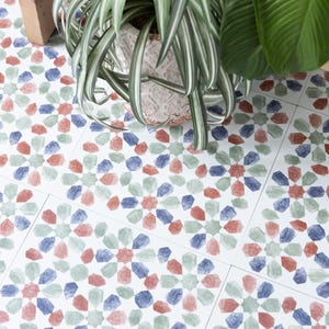30.48cm x 30.48cm SPANISH LEAVES peel and stick vinyl floor tiles