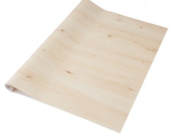 Könnte beinhalten: Eine Rolle Holz-Kontaktpapier. Das Papier ist hellbraun mit einer Holzmaserung.