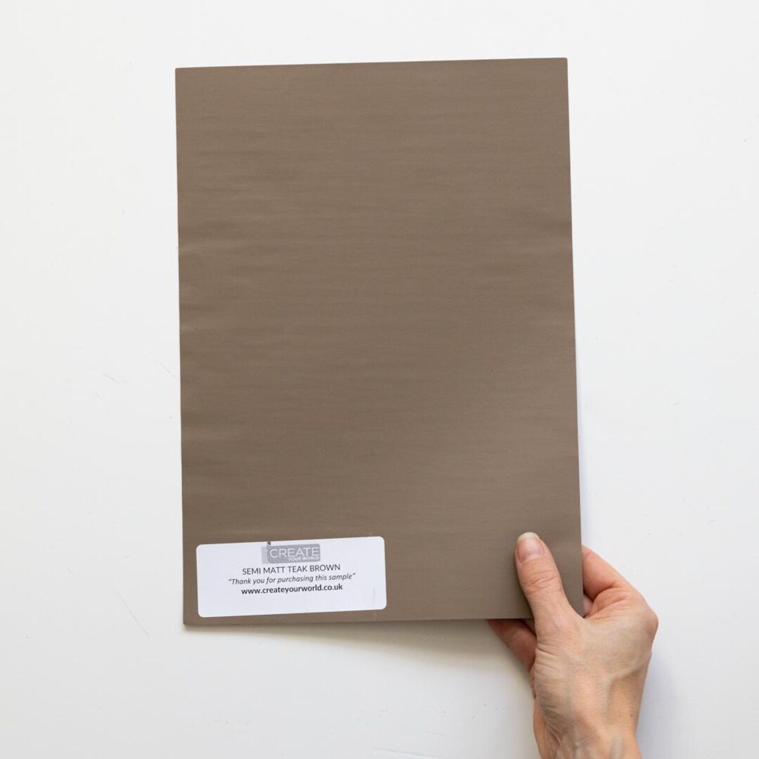 A4 SAMPLE - MATT Teak Brown Sticky Back Plastic Vinyl Wrap Film - Etsy UK