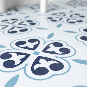 30.48cm x 30.48cm ORIENTAL FLOWER  peel and stick vinyl floor tiles