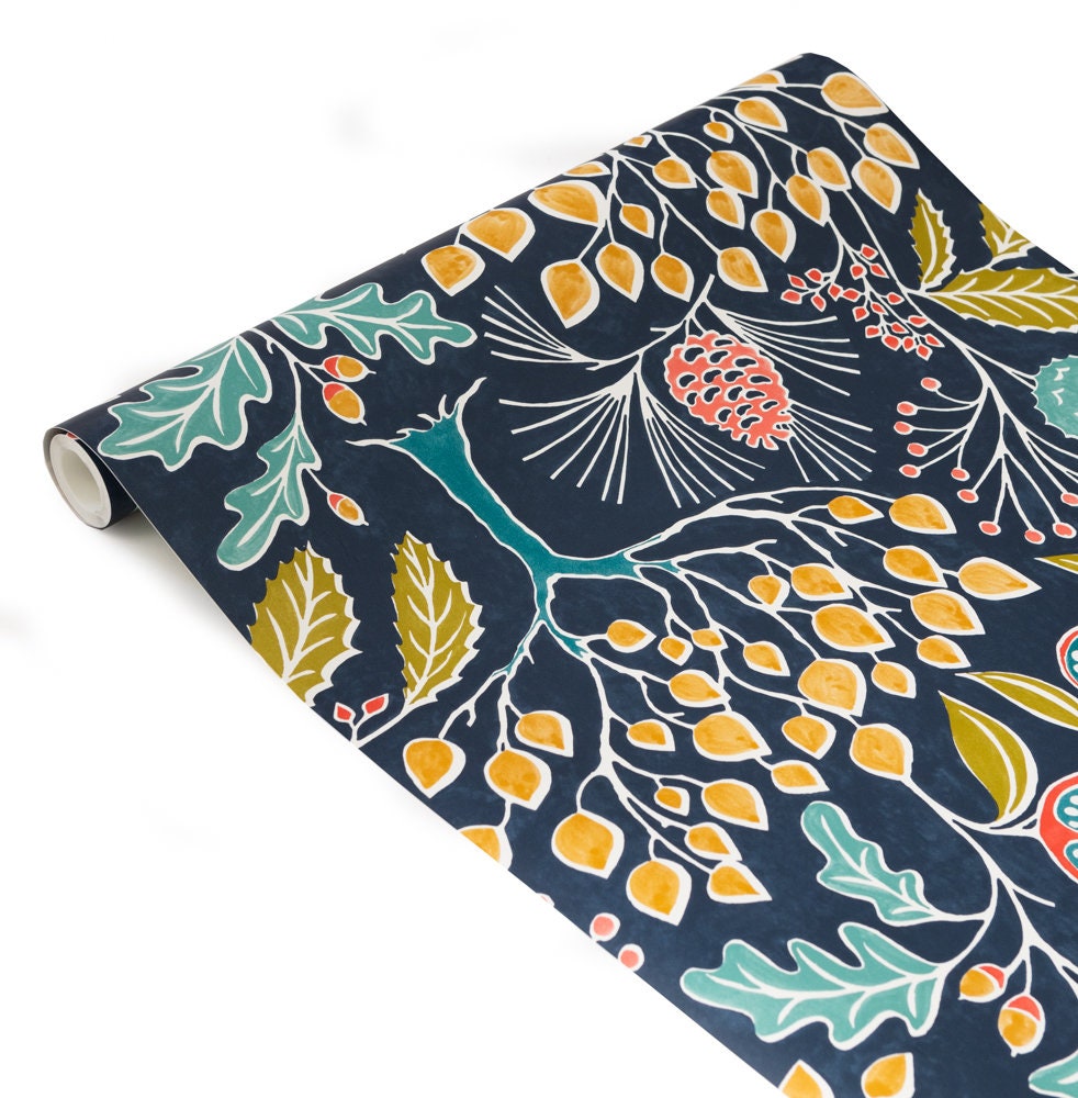 Nu Wallpaper GROOVY GARDEN NAVY Peel & Stick Wallpaper Etsy UK