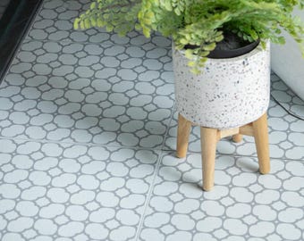 FloorPops FP3295 Townhouse Peel & Stick vloertegels, grijs, 30,48 x 30,48 cm