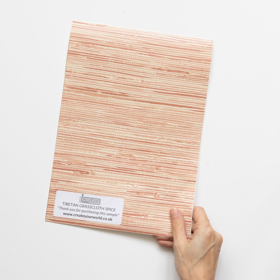 A4 SAMPLE TIBETAN GRASSCLOTH Spice Peel and Stick Wallpaper Etsy