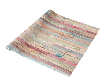 d-c-fix Rio Bunte Landhausdielen 45 cm Breite Selbstklebende Vinylfolie für Türen und Arbeitsplatten