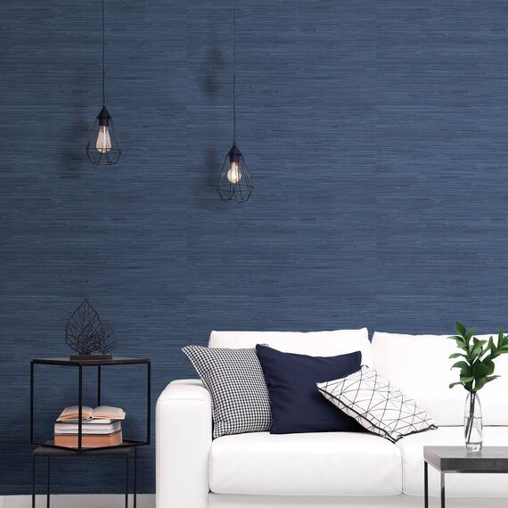 Nu Wallpaper SEAGRASS INDIGO Peel & Stick Wallpaper Etsy