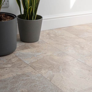 30.48cm x 30.48cm LIGHT SLATE peel and stick vinyl floor tiles