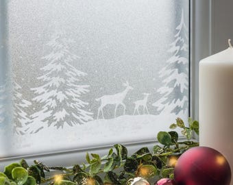 d-c-fix Borde Bosque Invierno/Navidad Vinilo Adhesivo Estático para Ventanas 20 cm x 1,5 m