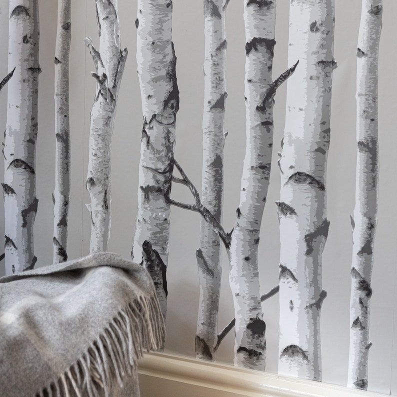 A4 SAMPLE BIRCH TREE Peel and Stick Wallpaper - Etsy UK