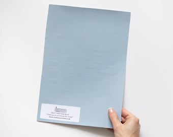 MUESTRA A4 - MATT HERITAGE Película de vinilo plástico azul con reverso adhesivo