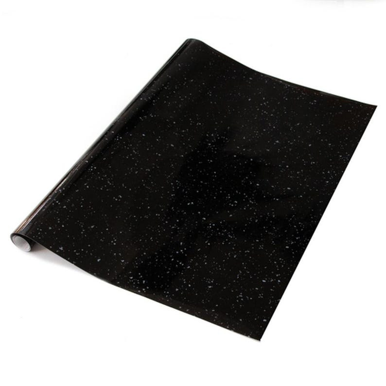 Película de vinilo plástico con reverso adhesivo DC Fix de CUARZO GRANITO NEGRO de 90 cm x 2,1 m imagen 1