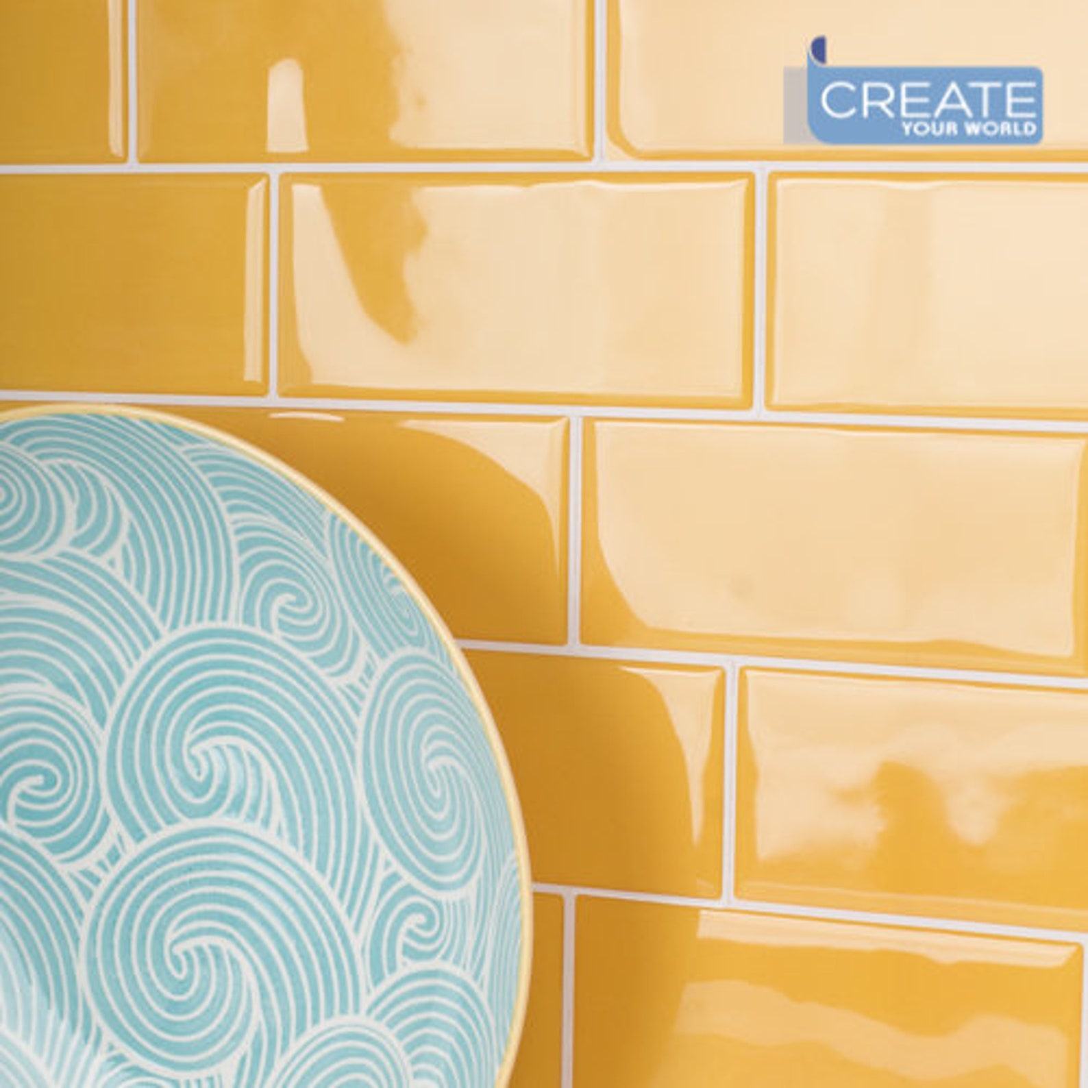 21cm x 28cm LARGE METRO TILE mustard yellow 3D epoxy tile Etsy