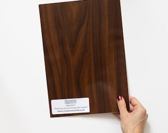 A4 SAMPLE - WALNUT sticky back plastic vinyl wrap film